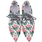 Flowers Hydrangeas Pointed Oxford Shoes