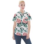 Flowers Hydrangeas Women s Short Sleeve Pocket Shirt