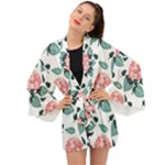 Flowers Hydrangeas Long Sleeve Kimono