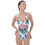 Flowers Hydrangeas Side Cut Out Swimsuit