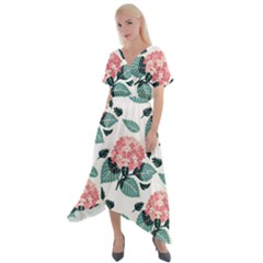 Cross Front Sharkbite Hem Maxi Dress 