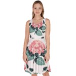 Flowers Hydrangeas Knee Length Skater Dress With Pockets