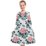 Flowers Hydrangeas Kids  Midi Sailor Dress