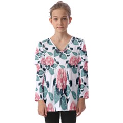 Kids  V Neck Casual Top 