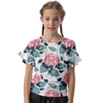 Flowers Hydrangeas Kids  Cut Out Flutter Sleeves