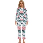 Flowers Hydrangeas Womens  Long Sleeve Lightweight Pajamas Set