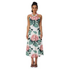 Sleeveless Cross Front Cocktail Midi Chiffon Dress 