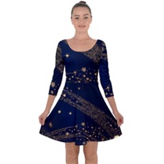 Quarter Sleeve Skater Dress 