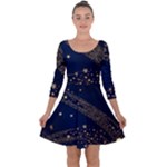 Starsstar Glitter Quarter Sleeve Skater Dress