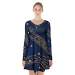 Starsstar Glitter Long Sleeve Velvet V-neck Dress