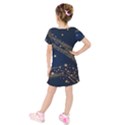 Kids  Short Sleeve Velvet Dress 