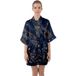 Starsstar Glitter Half Sleeve Satin Kimono 