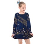 Starsstar Glitter Kids  Long Sleeve Dress