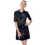 Starsstar Glitter Belted Shirt Dress