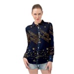 Starsstar Glitter Long Sleeve Chiffon Shirt