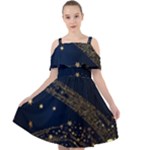 Starsstar Glitter Cut Out Shoulders Chiffon Dress