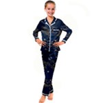 Starsstar Glitter Kids  Satin Long Sleeve Pajamas Set