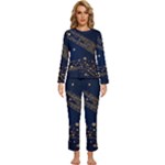 Starsstar Glitter Womens  Long Sleeve Lightweight Pajamas Set