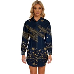 Womens Long Sleeve Shirt Dress 