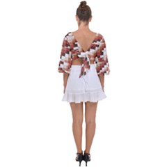 Tie Back Butterfly Sleeve Chiffon Top 