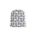 Erotic Pants Motif Black And White Graphic Pattern Black Backgrond Drawstring Pouch (Small)