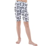 Erotic Pants Motif Black And White Graphic Pattern Black Backgrond Kids  Mid Length Swim Shorts