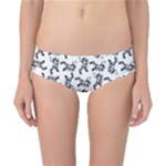 Erotic Pants Motif Black And White Graphic Pattern Black Backgrond Classic Bikini Bottoms