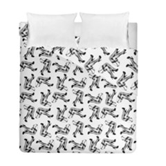 Erotic Pants Motif Black And White Graphic Pattern Black Backgrond Duvet Cover Double Side (Full/ Double Size) from ArtsNow.com