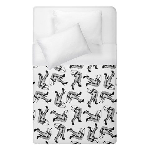 Erotic Pants Motif Black And White Graphic Pattern Black Backgrond Duvet Cover (Single Size) from ArtsNow.com