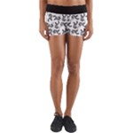 Erotic Pants Motif Black And White Graphic Pattern Black Backgrond Yoga Shorts