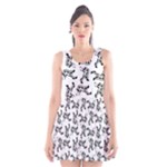 Erotic Pants Motif Black And White Graphic Pattern Black Backgrond Scoop Neck Skater Dress