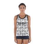 Erotic Pants Motif Black And White Graphic Pattern Black Backgrond Sport Tank Top 