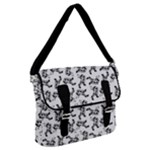 Erotic Pants Motif Black And White Graphic Pattern Black Backgrond Buckle Messenger Bag