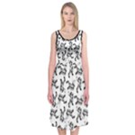 Erotic Pants Motif Black And White Graphic Pattern Black Backgrond Midi Sleeveless Dress