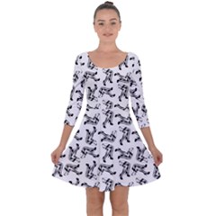 Quarter Sleeve Skater Dress 