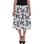 Erotic Pants Motif Black And White Graphic Pattern Black Backgrond Perfect Length Midi Skirt