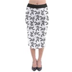 Erotic Pants Motif Black And White Graphic Pattern Black Backgrond Midi Pencil Skirt