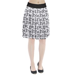 Erotic Pants Motif Black And White Graphic Pattern Black Backgrond Pleated Skirt from ArtsNow.com