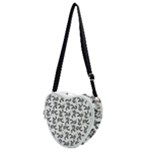 Erotic Pants Motif Black And White Graphic Pattern Black Backgrond Heart Shoulder Bag