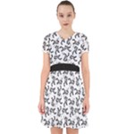 Erotic Pants Motif Black And White Graphic Pattern Black Backgrond Adorable in Chiffon Dress