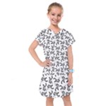 Erotic Pants Motif Black And White Graphic Pattern Black Backgrond Kids  Drop Waist Dress