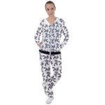 Erotic Pants Motif Black And White Graphic Pattern Black Backgrond Women s Tracksuit