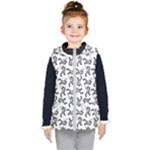 Erotic Pants Motif Black And White Graphic Pattern Black Backgrond Kids  Hooded Puffer Vest