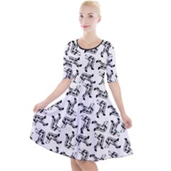 Quarter Sleeve A-Line Dress 