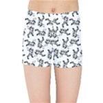 Erotic Pants Motif Black And White Graphic Pattern Black Backgrond Kids  Sports Shorts