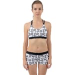 Erotic Pants Motif Black And White Graphic Pattern Black Backgrond Back Web Gym Set