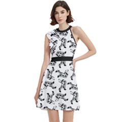 Cocktail Party Halter Sleeveless Dress With Pockets 