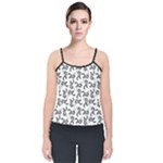 Erotic Pants Motif Black And White Graphic Pattern Black Backgrond Velvet Spaghetti Strap Top