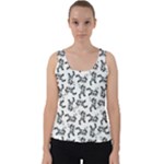 Erotic Pants Motif Black And White Graphic Pattern Black Backgrond Velvet Tank Top