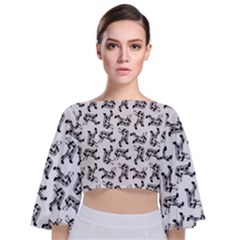 Tie Back Butterfly Sleeve Chiffon Top 